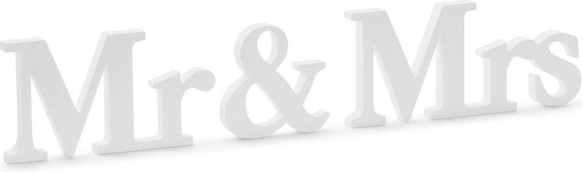 Décoration de fête partydeco - lettres mr et mme blanches
