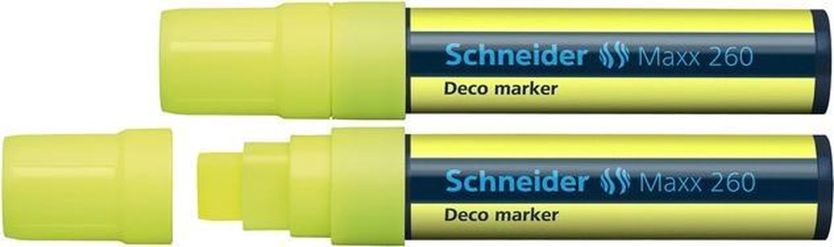 Instruments d'écriture Schneider marqueur à craie Schneider - maxx 260 - jaune fluorescent - 2 pièces - s-126005-2