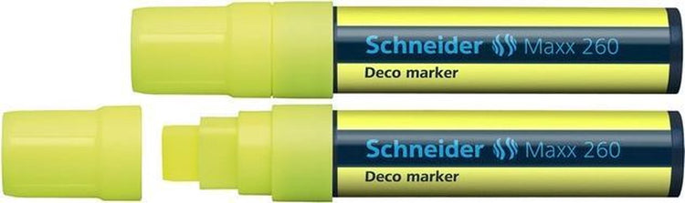 Instruments d'écriture Schneider marqueur à craie Schneider - maxx 260 - jaune fluorescent - 2 pièces - s-126005-2
