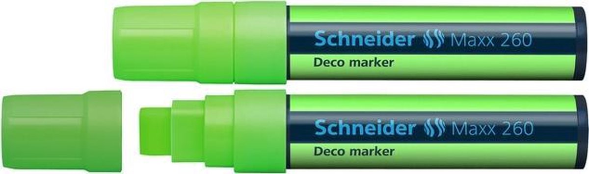 Instruments d'écriture Schneider marqueur à craie Schneider - maxx 260 - vert fluor - 2 pièces - marqueur à craie - s-126011-2