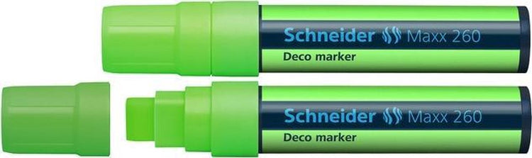Instruments d'écriture Schneider marqueur à craie Schneider - maxx 260 - vert fluor - 2 pièces - marqueur à craie - s-126011-2