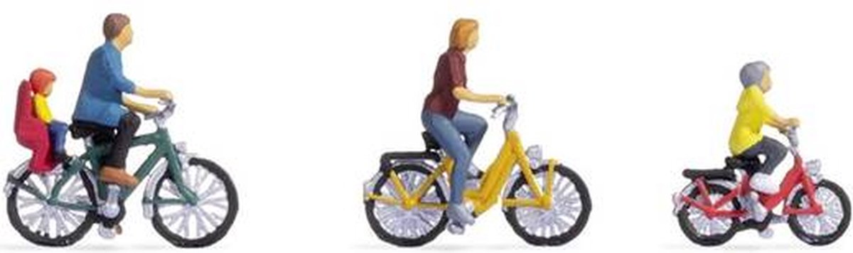 Noch 15909 h0 figurines de balade à vélo en famille, modèle prêt à l'emploi