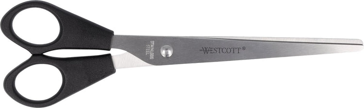 Ciseaux de bureau Westcott - 17,1 cm - lames en acier inoxydable - manche en plastique noir - gaucher - ac-e31172