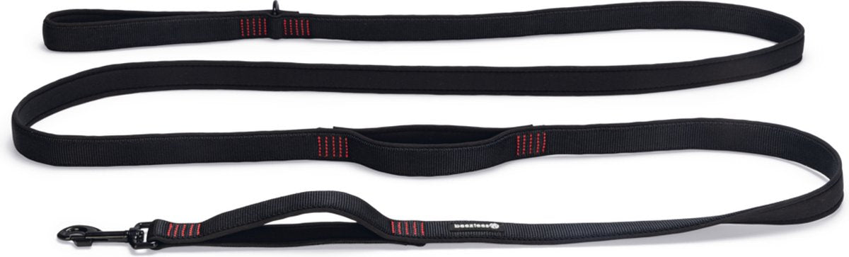 Beeztees parinca premium - laisse pour chien - nylon - noir - 300 cm x 25 mm
