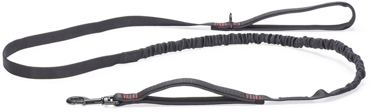 Beeztees parinca premium laisse de marche élastique - laisse pour chien - nylon - noir - 180 cm x 20 mm