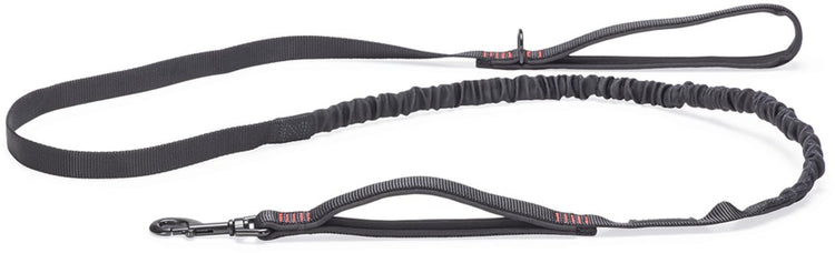 Beeztees parinca premium laisse de marche élastique - laisse pour chien - nylon - noir - 180 cm x 20 mm