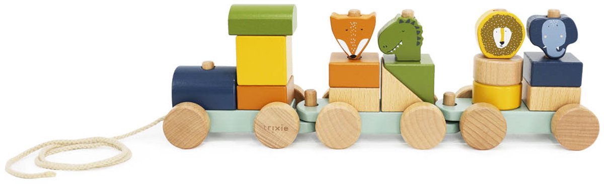 Train animalier en bois Trixie – 18 m+ – Bois FSC – joli comme cadeau d'anniversaire