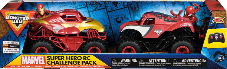 Monster Jam RC Marvel - Iron Man et Amazing Spider-Man - 2 camions Monster Jam télécommandés - échelle 1:24