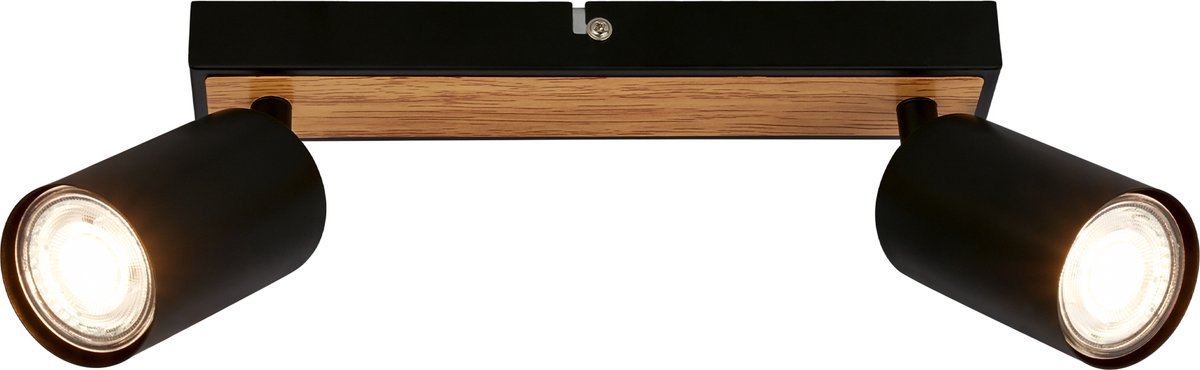 Briloner tib - spot de plafond - 2172024 - orientable - marche/arrêt via interrupteur mural - 15,5 x 5,5 x 25,5 cm - bois noir