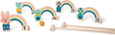 Toys BS Croquet en bois arc-en-ciel
