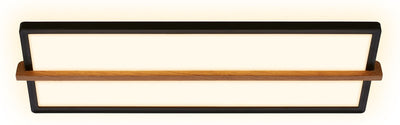 Briloner remsa - Plafonnier LED - Plafonnier à lumière indirecte - Lumière blanc chaud - 20 x 60,5 x 4,5 cm - Bois noir