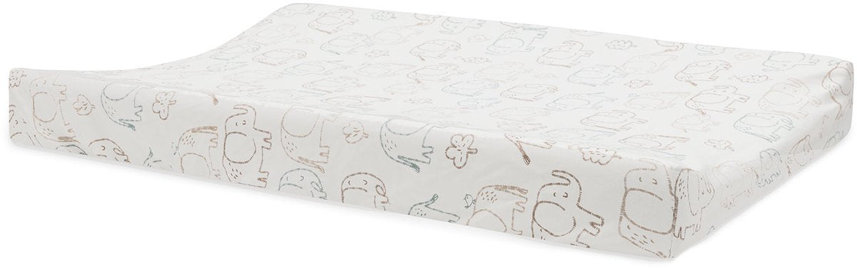 Housse de matelas à langer Jollein - 50x70cm - jersey - contes d'éléphants