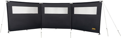 Coupe-vent Abbey Camp avec tube supérieur - gris - env. 500 x 145 cm - avec fenêtre