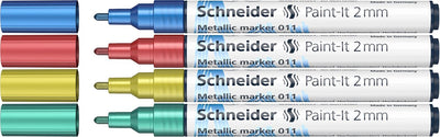 Instruments d'écriture Schneider marqueur métallique Schneider - paint-it 011 - largeur de trait 2 mm - 4 pièces - s-ml01111502
