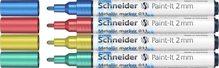 Instruments d'écriture Schneider marqueur métallique Schneider - paint-it 011 - largeur de trait 2 mm - 4 pièces - s-ml01111502
