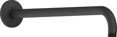 Bras de douche Duravit 41 cm montage mural rond métal noir mat - bras de douche pluie universel 1 2 raccordement