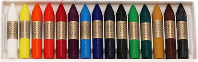 Gerimport crayons de cire Manley crayons de cire - 15x - colorés - 6,5 cm - jouets artisanaux