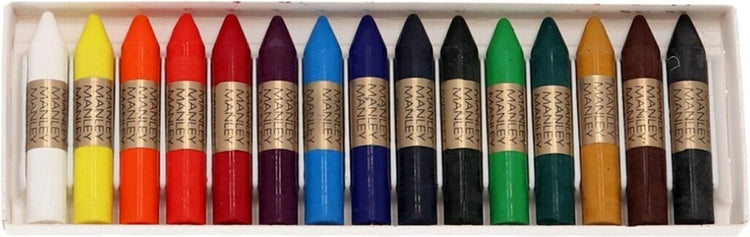 Gerimport crayons de cire Manley crayons de cire - 15x - colorés - 6,5 cm - jouets artisanaux