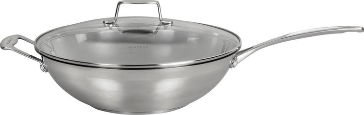 Wok à impact Scanpan avec couvercle 32 cm - acier inoxydable, sans PFA