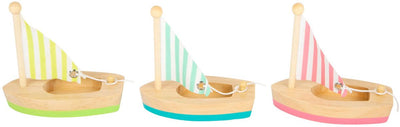 Bates à voile en bois jouet petit pour bain en bois, ensemble de 3