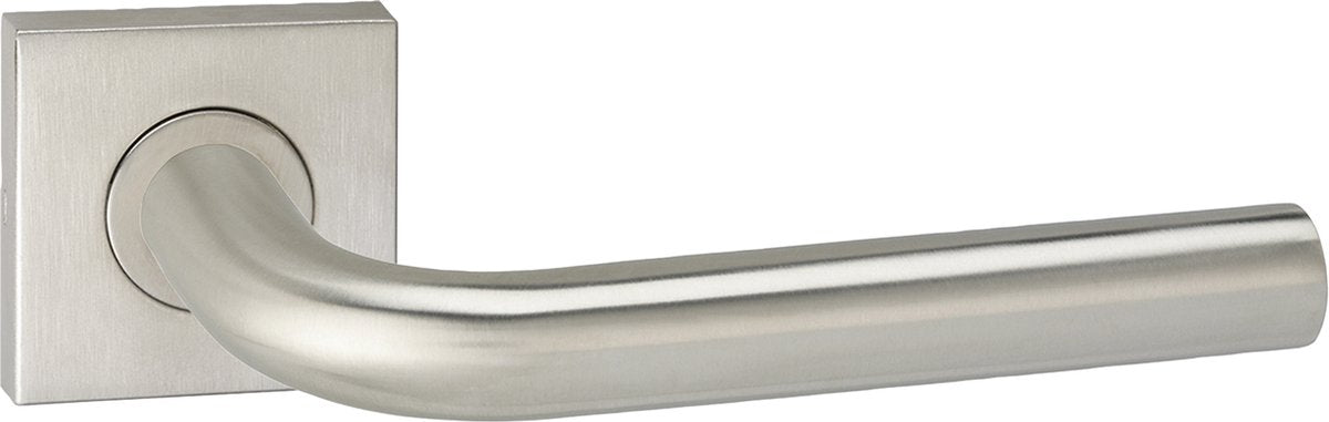 Tabouret Impresso Dursley avec rosace carrée recouverte d'acier inoxydable