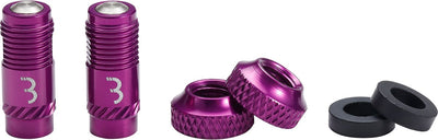 Bbb cycling corecap - kit de mise à niveau de valve universel - 300 % de débit d'air en plus - convient à toutes les pompes - format presta à schrader - 2 pièces - violet - bti-165