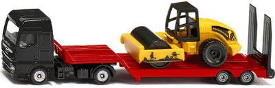 Siku 1760, camion homme avec chargeur surbaissé et rouleau, 1:87, métal plastique, multicolore, jeu de jouets, chargeur surbaissé amovible, rouleau mobile