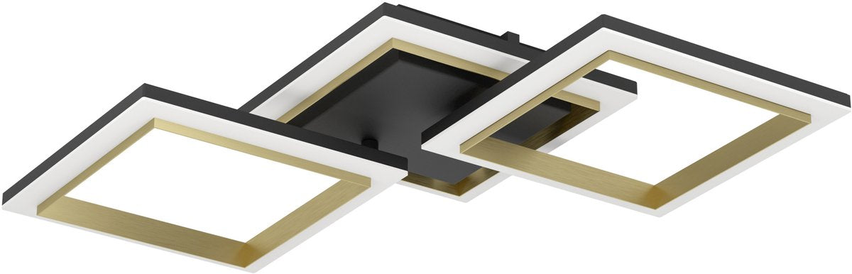 Plafonnier Eglo calliera - LED - 59,5 cm - noir|or|blanc - dimmable