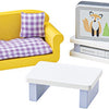 Tidlo Wooden Dollhouse Furniture Living Room, 9dlg.