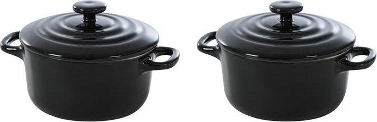 Cocotte bordeaux Bk ø 10 cm - 2 pièces - noir - four