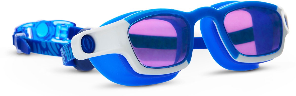 Bling2o lunettes de natation enfants - palme courte - lunettes de plongée - anti-buée - protection UV - bleu