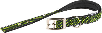 Collier pour chien Ferplast Daytona Deluxe Collar - doublure douce - vert - réfléchissant - l - largeur : 2,5 cm - tour de cou : 37 - 45 cm (veuillez mesurer avant de commander)