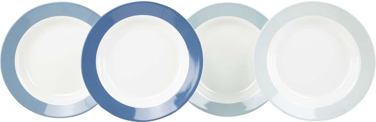 Gimex - color line - assiette creuse - ciel - 4 pièces