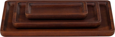 Plateau Trayla Woood - bois de manguier - marron - lot de 3