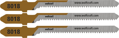 Wolfcraft - 3 lames de scie sauteuse pour contreplaqué - 20 mm - hcs avec tige en T - 8018000