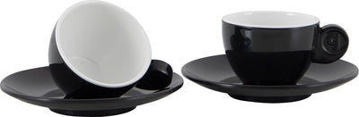 Gimex - ligne solide - service à expresso - noir et blanc - 85 ml - 2 pièces