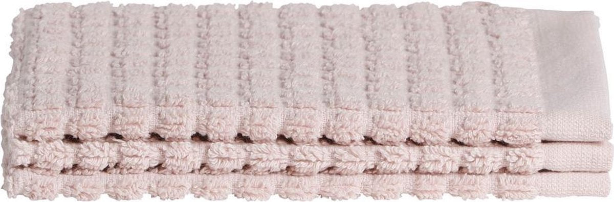 Seahorse cube 3x gant de toilette 16 x 21 cm - rose - lot de 3 pièces