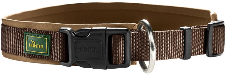 Hunter click collier vario plus marron caramel - collier pour chien - s m 35-40x2,0 cm