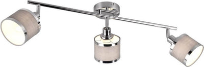 Trio arosa - spot - chrome - excl. 3x e14 28w - abat-jour gris