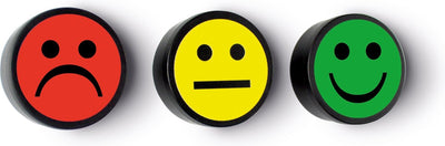 Smit aimant visuel smiley 35mm vert 5 pièces