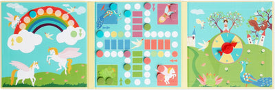Jeu de société magnétique à gratter à emporter - ludo - licornes - 58x18,5x0,5cm - 5 ans