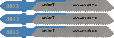 Wolfcraft - lames de scie sauteuse en acier inoxydable - jusqu'à 3 mm d'épaisseur - coupe fine - lame de scie sauteuse bim avec tige en T - pour acier inoxydable - 8023000