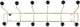Present time porte-chapeau Saturne - or avec boules noires - 53,5x15x14cm - scandinave - porte-manteau mural - porte-manteau doré - porte-chapeau