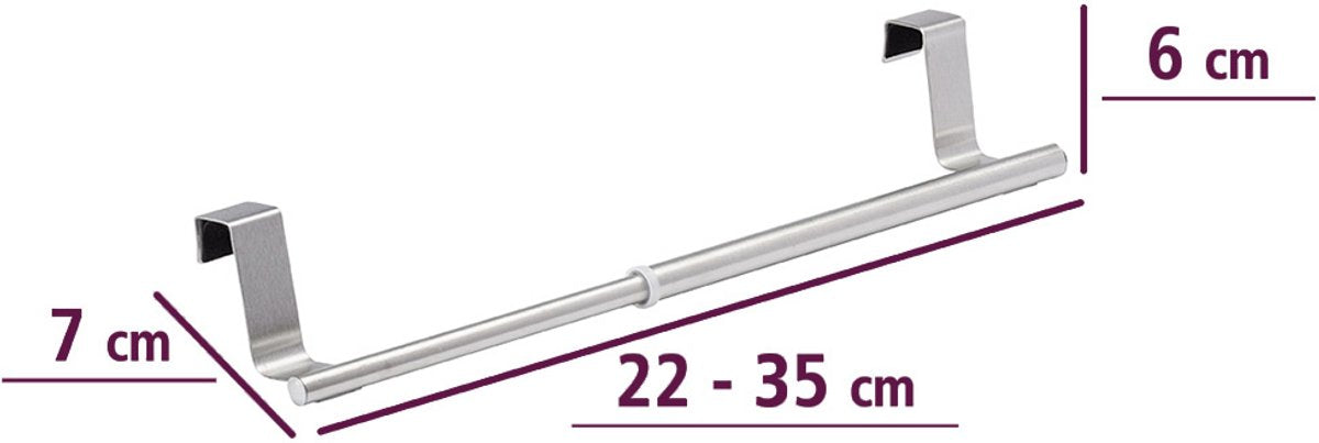 Wenko porte-serviettes extensible grand - argent - suspendu sans perçage | extensible