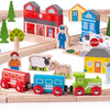 Bigjigs en bois et terres en train en bois, 101dlg.