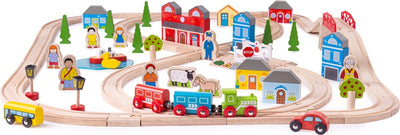 Bigjigs en bois et terres en train en bois, 101dlg.