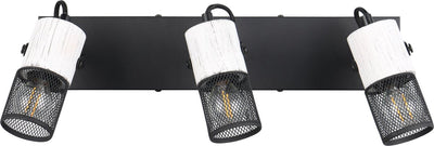 Trio tosh - spot - noir et blanc - excl. 3x e14 40w - spot de plafond - éléments en bois en blanc