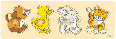 Goki Wooden Nick Puzzle Dog Duck Rabbit POES