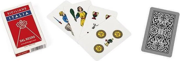 Cartes à jouer Siciliane 82 mm carton rouge 41 pièces
