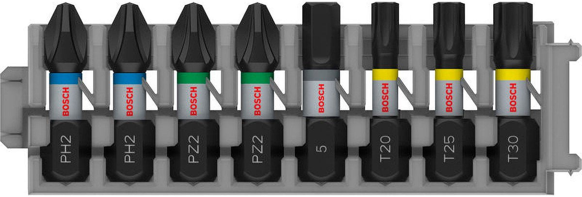 Pack de mélange d'écrous à impact Bosch Pro Ph2 (x2) ; pz2(x2); h5; t20 ; t25;...